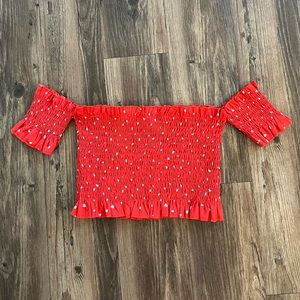 Off shoulder crop top